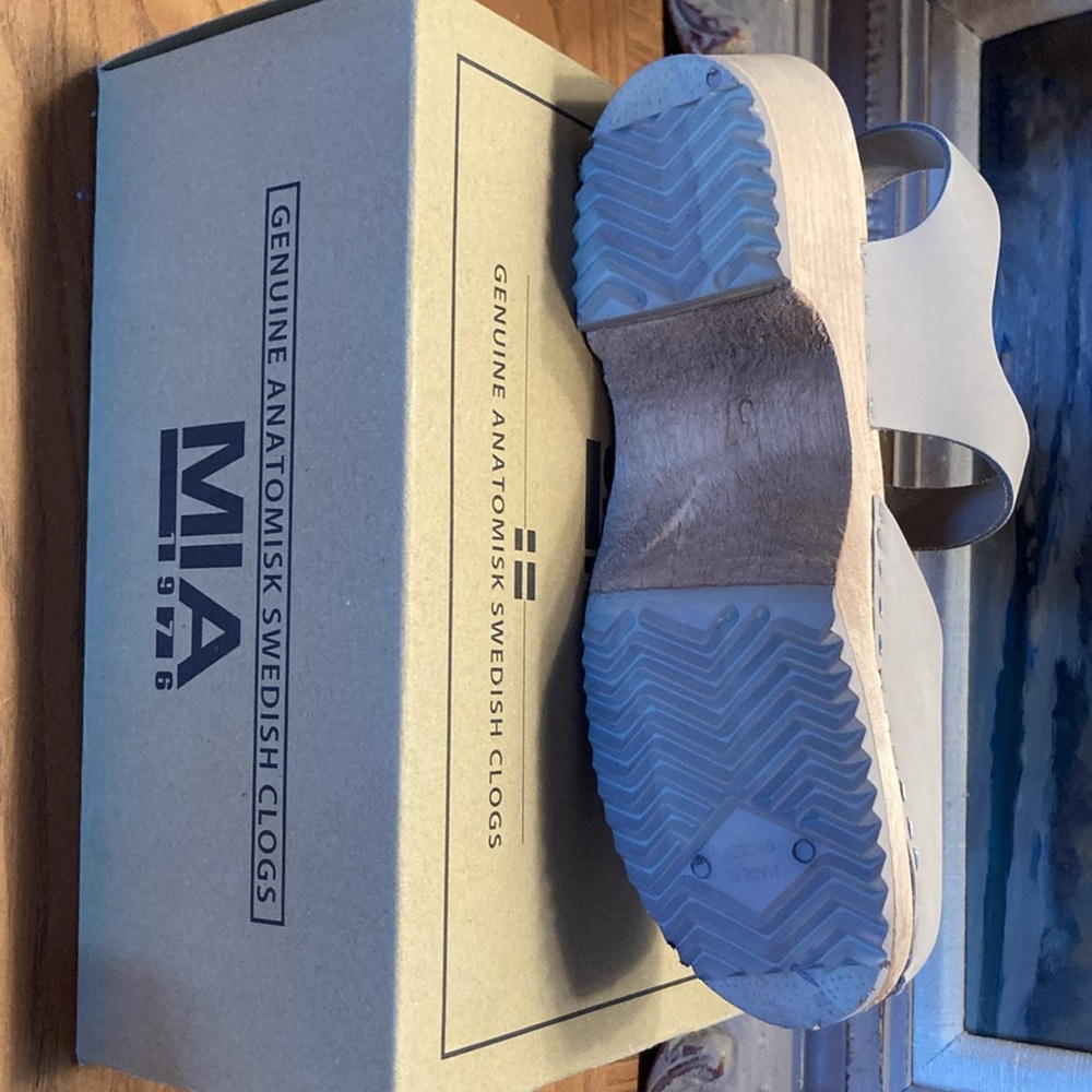 MIA Made in Europe Freja Mary Jane Swedish Clogs - Italian Leather Taupe  367sn - Picture 8 of 8